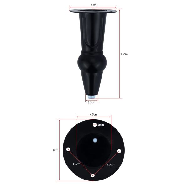 Wanjusheng Hardware Furniture Accessories Iron Table Legs 15 cm Gourd-shaped Metal Sofa Cabinet Legs