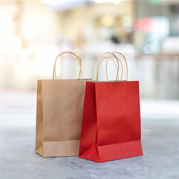 Custom Logo Khaki Kraft Wedding Gift Bag 8lb Load