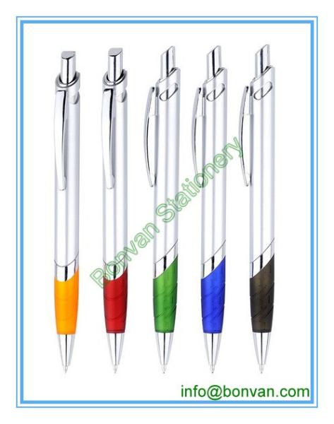 silver lacquer painted plastic gift ball pen, logo promotional use