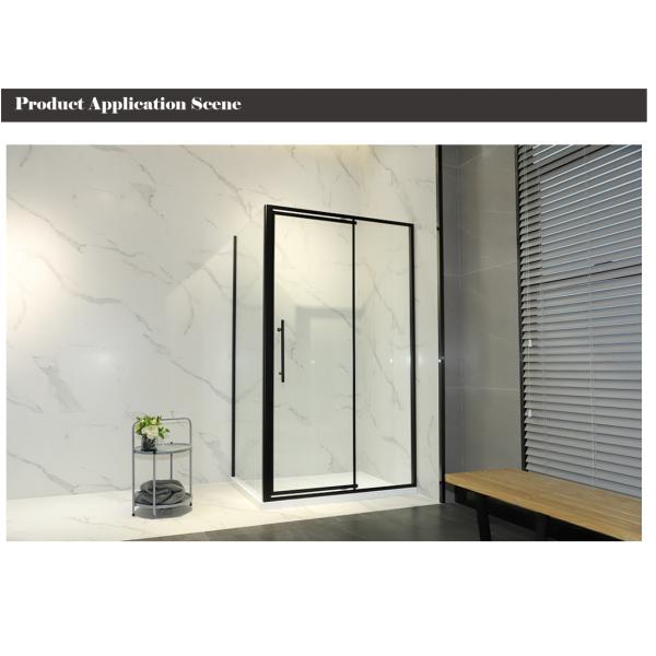 Extruded Aluminum Bathroom Doors , Vertical Waterproof Sliding Door Tinted Glass
