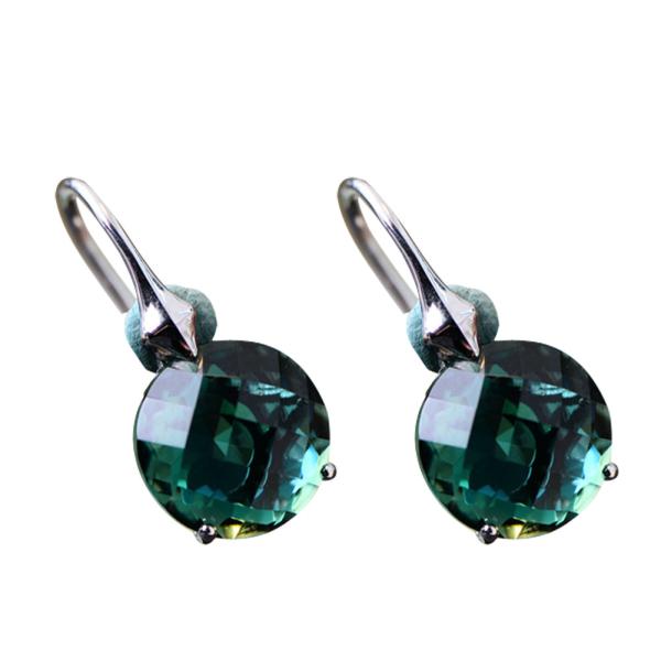 Sterlilng 925 Silver Green Cubic Zircon Drop Earrings Women Jewelry (060308)