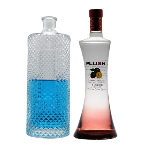 700ml 750ml 1000ml Spirit Glass Bottles with Decal Super Flint Glass Collar Material
