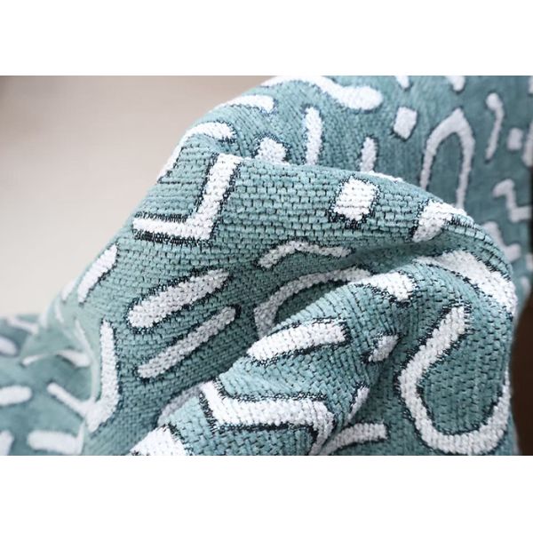 Two-tone Curved Graffiti Texture Woven Jacquard Chenille For Sofa 