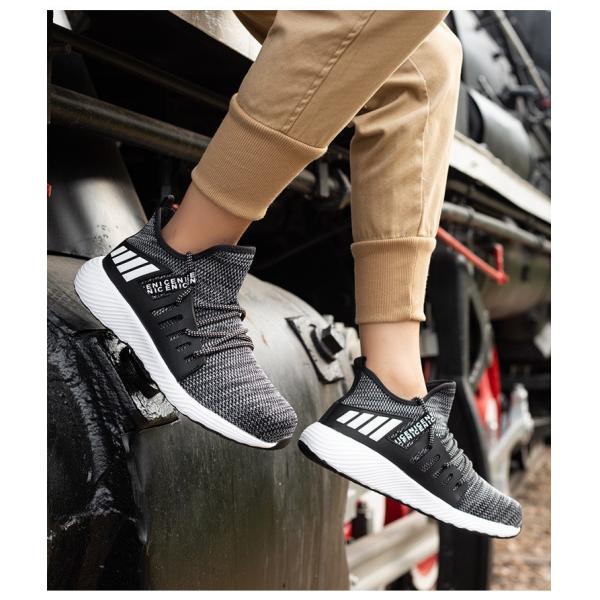 Breathable Flying Knit Work Shoes Comfortable Safety Shoes Kevlar Midsole Steel Toe EVA Sole