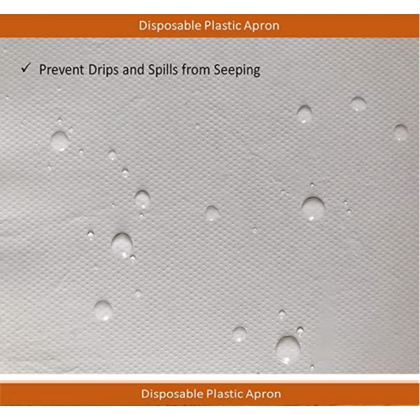 90X133cm Medical PE Disposable Apron White Dirt Proof With Sleeves