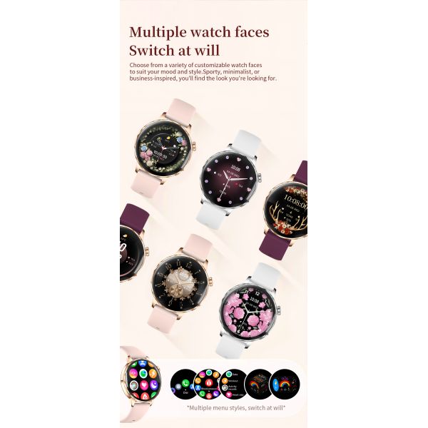 Smart Watch Blue Tooth Call Sports Bracelet Waterproof Music Heart Rate Sleep Lady Health
