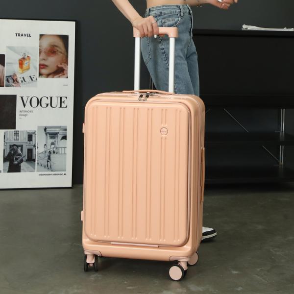 1988 hardside luggage set TSA lock spinner wheel suitcase , black ,pink ,white ,light blue USB -charging multi-functional front opening cup holder trolley case, 20/24inch Traveling Bag