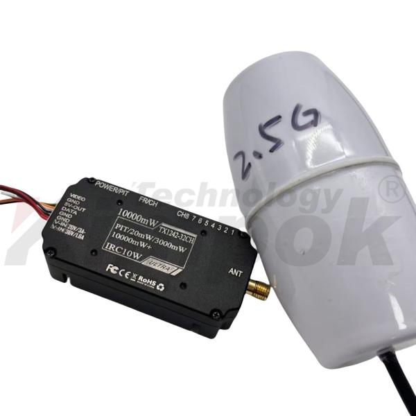 Émetteur de transmission d'images sans fil analogique pour drone 8 canaux haute puissance 10W 2.5G, transmission stable sur très longue distance