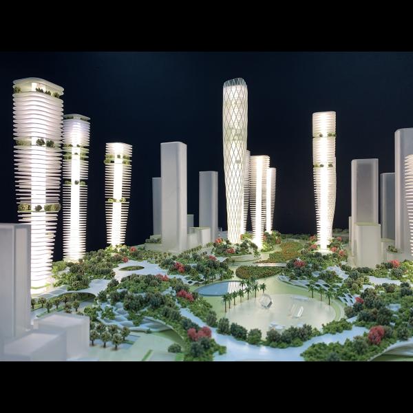 CARLO RATTI Modelos arquitectónicos en miniatura 1/1000 Modelo a escala Proyecto de la estación norte de Shenzhen