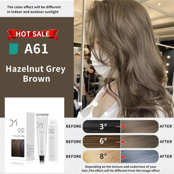 OEM Home Hair Dye Cream Suit Raw Material Ammonia Free with Oxidant Cream Easy Application