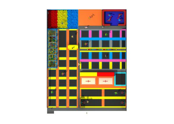 Mall Playground Equipment Kids Trampoline Park With Nylon Mesh And Pearl Cotton