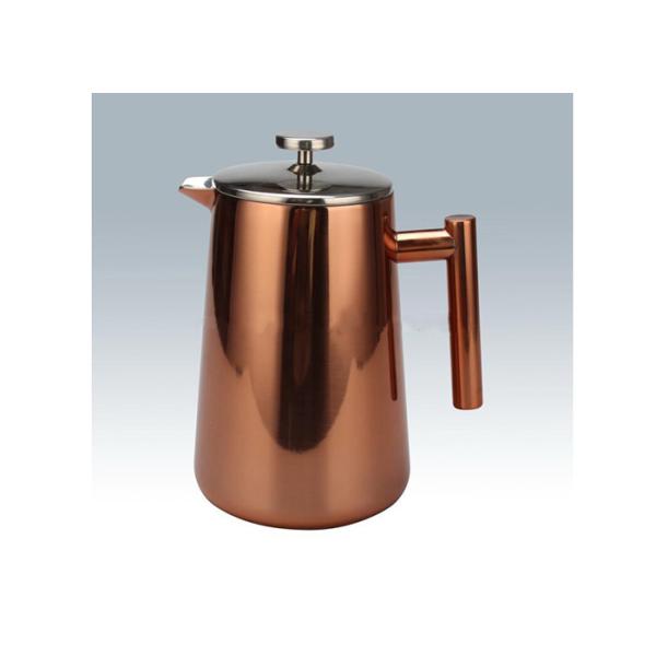 Mirror Polished Double Wall French Press Pot 17/34oz Steel French Press Coffee Maker