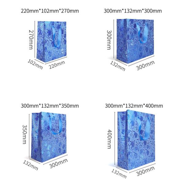 Stand Up 210gsm Craft Paper Gift Bag With Handles Hot Stamping Handbag Customization