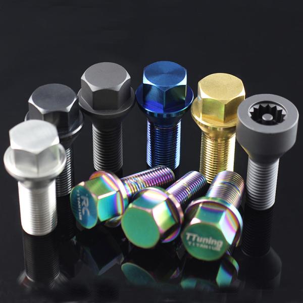 Gold Titanium Wheel Bolts Shank 26mm For BMW F/G Chassis & Mini