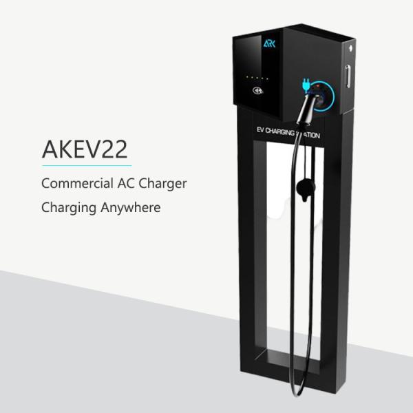 22kw Fast EV Charger Charging Station Type2 European Standard With Pillar