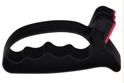 Black Color PP Outdoor Knife Sharpener With Tungsten Steel Scissor , 36g