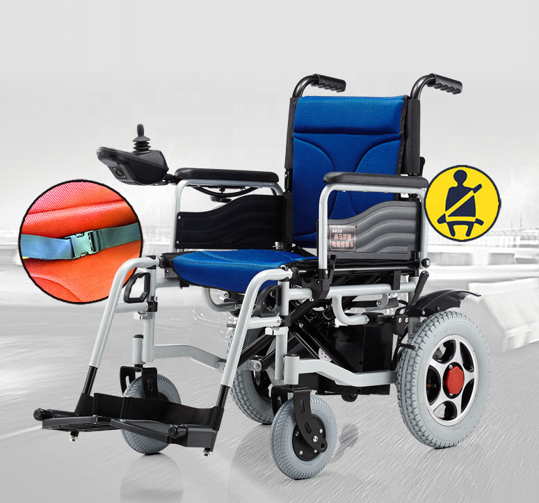 Cheapest Lightweight Disabled Electric Wheelchair Folding Motorized Automatic Power Electric Wheelchair For 140kg Disabled