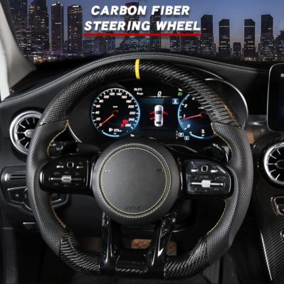 BMW Series Custom Carbon Fiber Steering Wheel 370mm  With Leather Wrap
