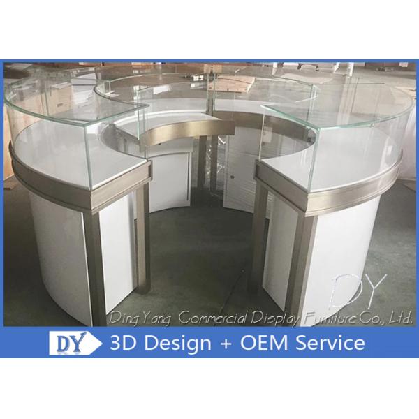 Round Shop S / S Glass Jewelry Display Cases 1325 X 550 X 1000 MM