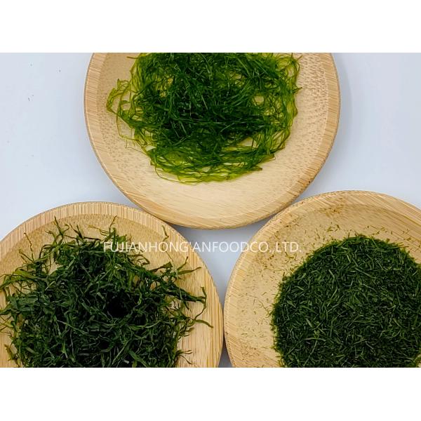 Low Calorie Prolifera Seaweed Strips Jade Green 200g Resealable Pack For Stir-Fries