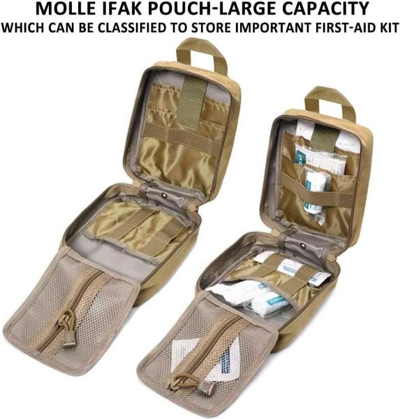 1000D Molle Ifak Pouch Rip Away, Tactical Tear Away Medical Pouch Empty, ornaments First Aid Pouch Bag Only for Camping