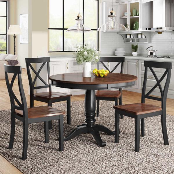 Four Persons Dia41.7inch  round Dining Room Table And Chair Set