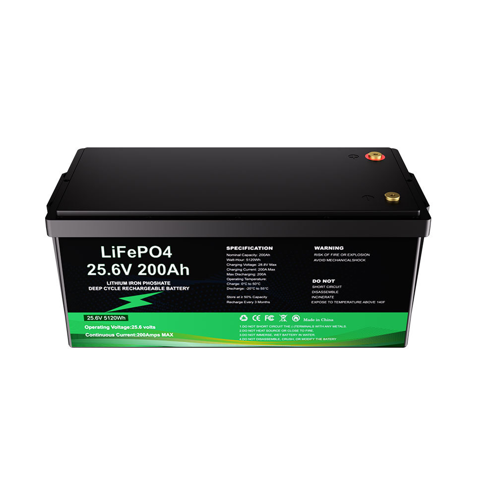 5.12kWh 25.6V 200Ah LiFePO4 Battery For Solar Emergency Backup