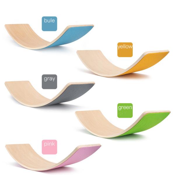 Kids Curved Wooden Balance Board For Sensory Training