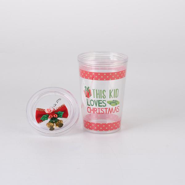 10oz Double-layer Plastic BPA FREE Straw Drinking Water Cup with Cute Design Style