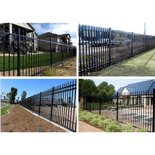 1.8 M 2.1m 2.4m Height Steel Fence Panel Black Powder Coated