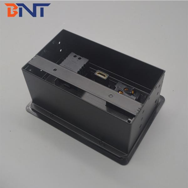 Office room aluminum universal power plug multimedia table socket outlet with slip cover