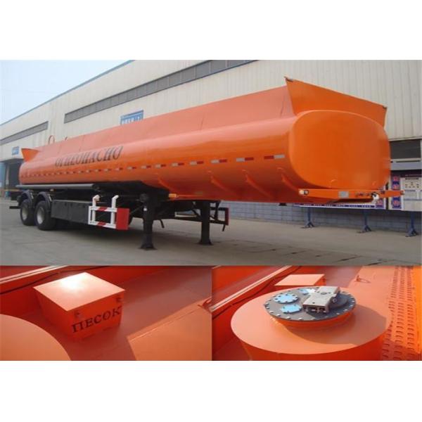 Carbon Steel Diesel Tank Semi Trailer , 45000 L Gasoline Tank Trailer For Transport