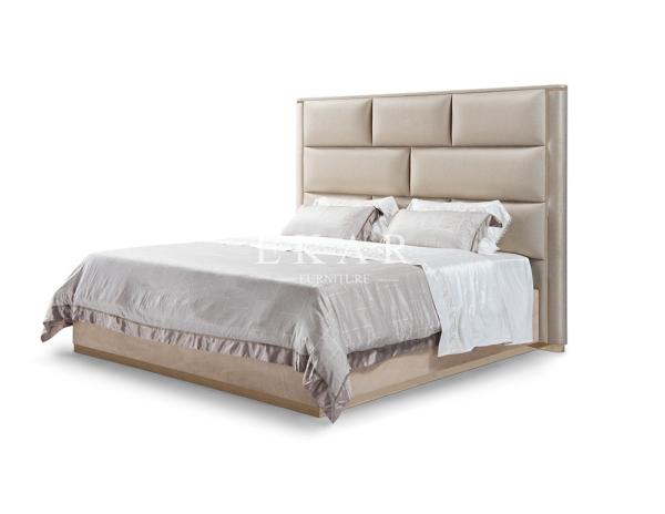 High End Modern Leather Bed For Villa Bedroom Furniture Set