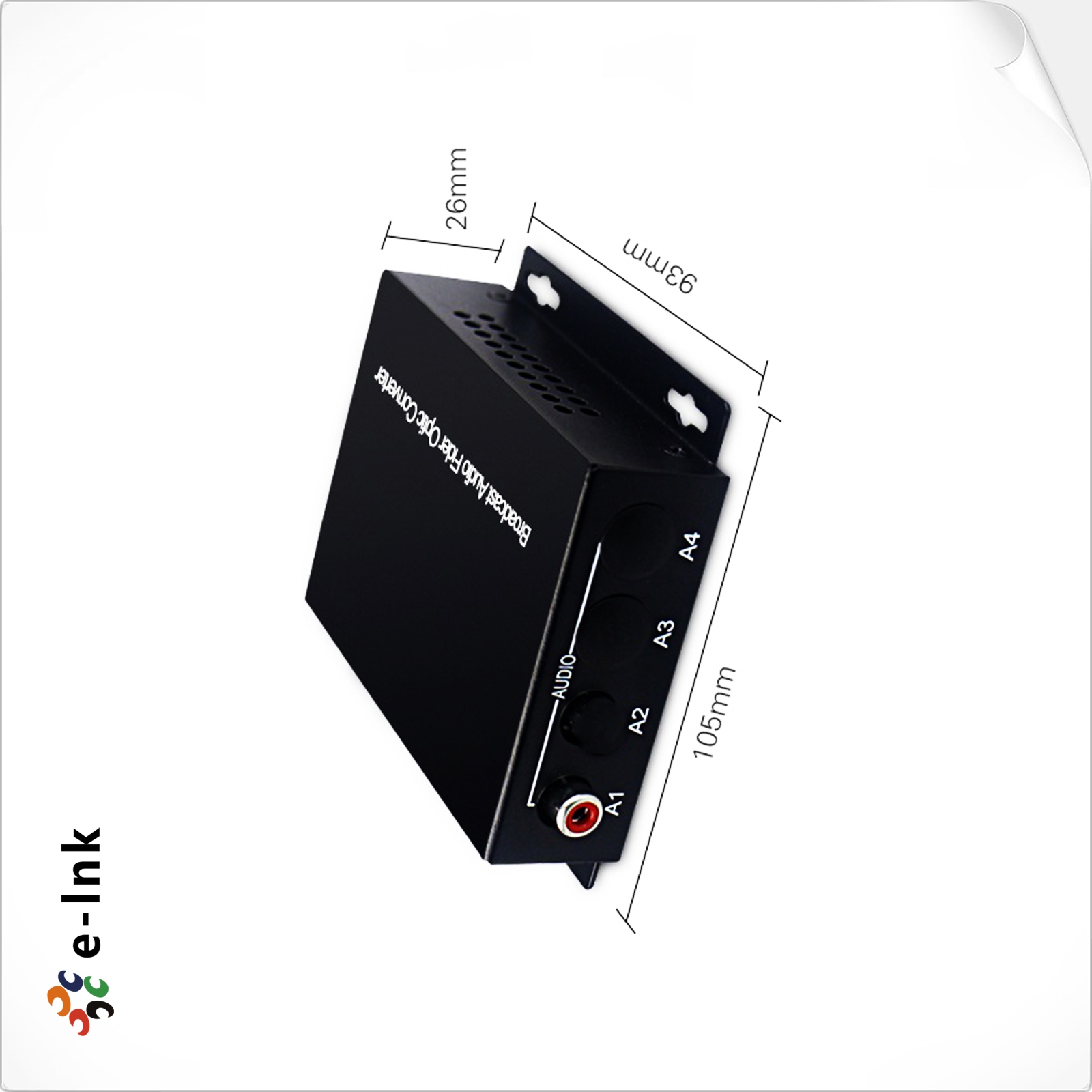 1Ch RCA аудио через волоконный преобразователь СМИ Без потерь DC12V 1A Входной ток