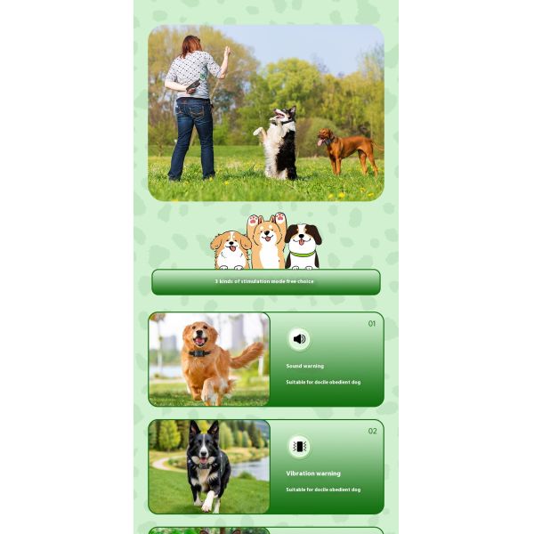Portable Waterproof Rechargeable Wireless GPS Electronic Dog Fence Trainer Handheld Barking Stop Two-in-One Nylon Plastic Pet