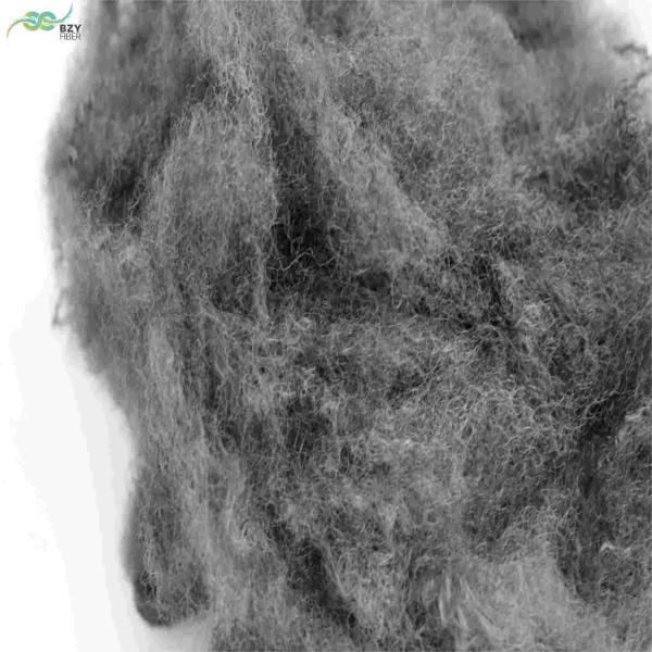 Microfiber A Grade 65mm Hollow Polyester Fiber Gray Black Filling Material PSF