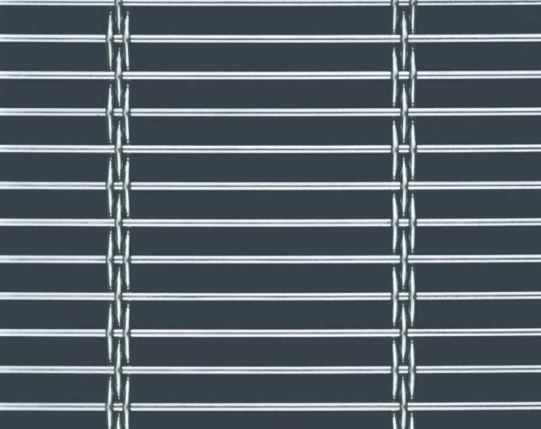 GKD PC-FUTURA 3110 GKD PC-MIRA Material: Stainless steel  Straight wire: diameter 4mm Crimped wire group:3xdiameter 3mm Straight wire pitch:110mm Thickness:10mm Open area:67.00% Weight:8.9kg/㎡