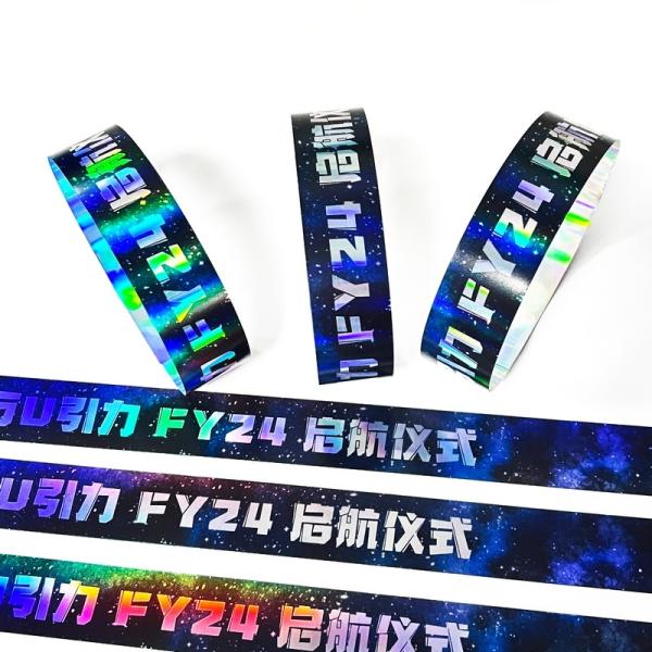 Bracelet d'événement en argent personnalisé brillant laser glitter pour une entrée à la mode