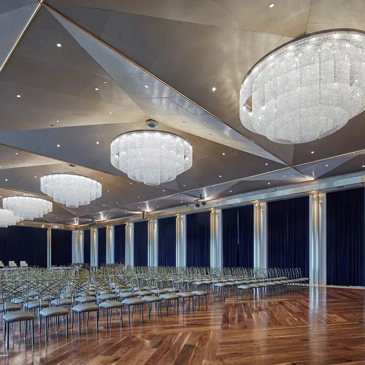 OEM Ceiling Mounted Large Hotel Lobby Chandeliers для высоких потолков
