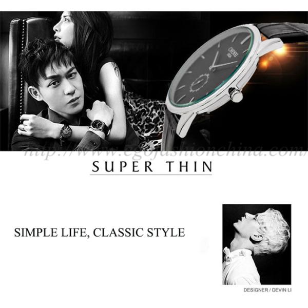 062A Your Logo Customized Watch OEM Watch Wholesale Genuine PU Leather Watch Unisex Watch