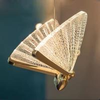 Lampe à pendentif LED moderne de luxe Salon décor Led Lumières à pendentif Simple Papillon