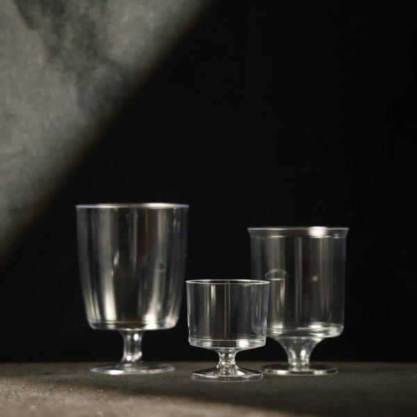 Copas de PS de plástico transparente 210ml copos de vinho descartáveis certificados pela FDA