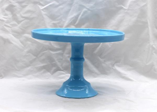 Blue Color Ceramic Cake Stand Dolomite Cake Tools Customized Size / Color