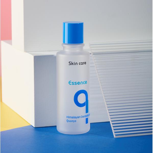 80ml HDPE Frosted Plastic Bottle Toner Cleansing Water With Blue Cap