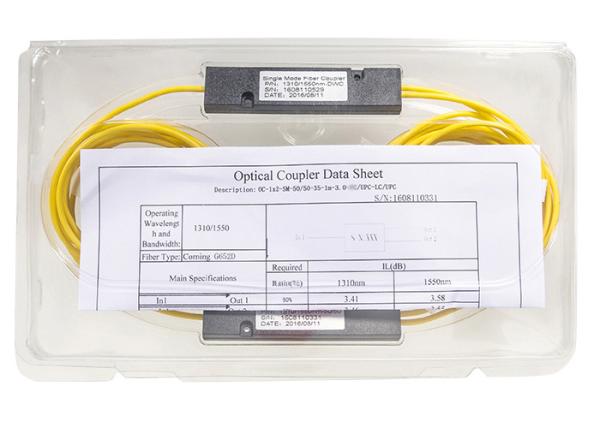 1x2 FBT Coupler Optical WDM 1310/1550nm Dual Window 50/50 Ratio ABS Box LC/UPC