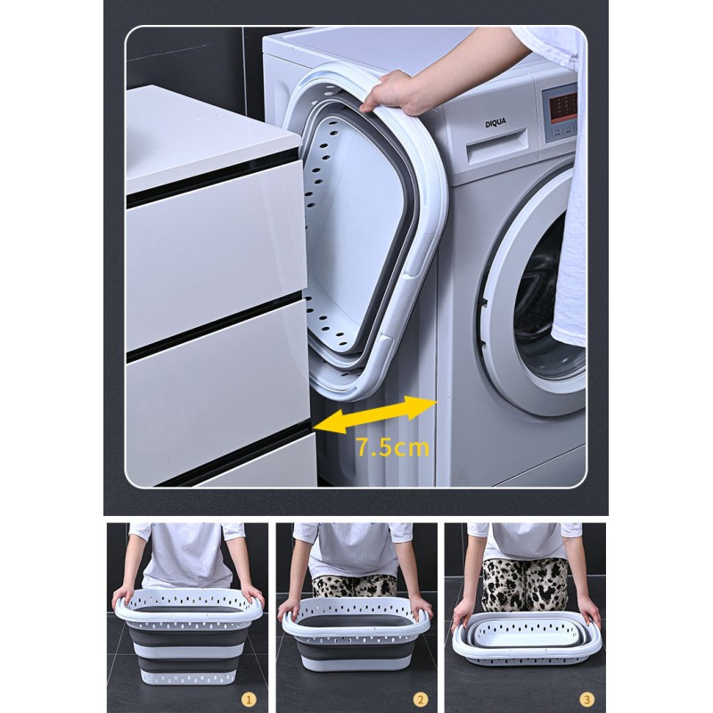 Creative Folding Wall-Mounted Portable Plastic Modern Simple Extra Large Thickened Kitchen Bathroom Laundry Basket Foot Bath