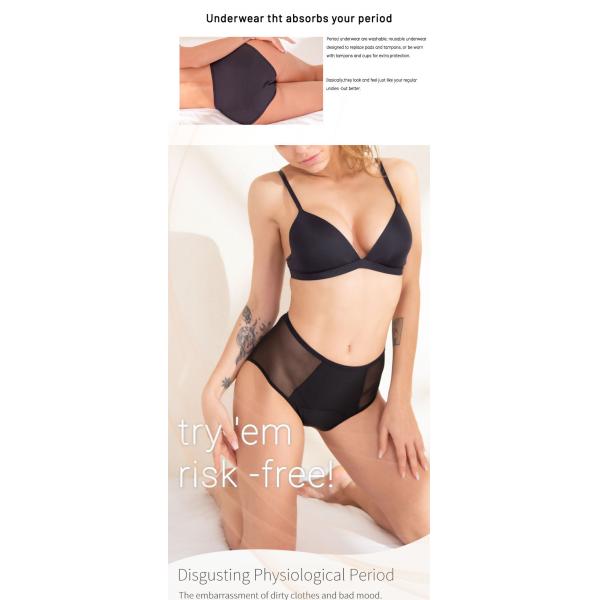 High Rise Leak Proof Period Underwear XS-4Xl Absorbing Women Sexy Underwear