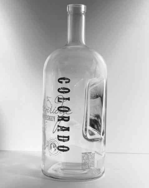 1750ml Empty Glass Bottle OlsoStyle, Nordic Glass Bottle, Breckeridge Colorado Whiskey or Vodka Bottle