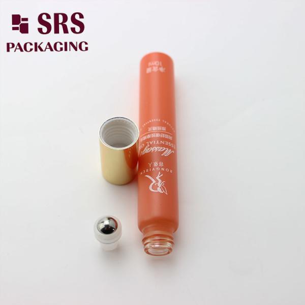 SRS cosmetic 10ml orange color glass perfume roller ball bottle for oil