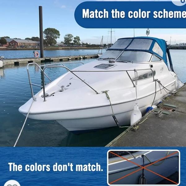 8.5 x 27 in Boat Fenders with Pump Inflatable Boat Fender Bumper Black